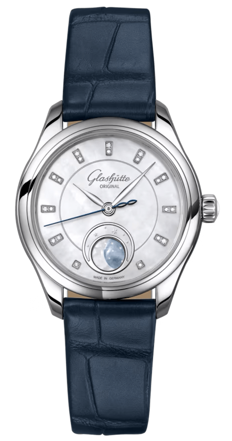 Glashütte Original Serenade Luna Mother-of-Pearl Blue Alligator (1-35-14-02-02-04)