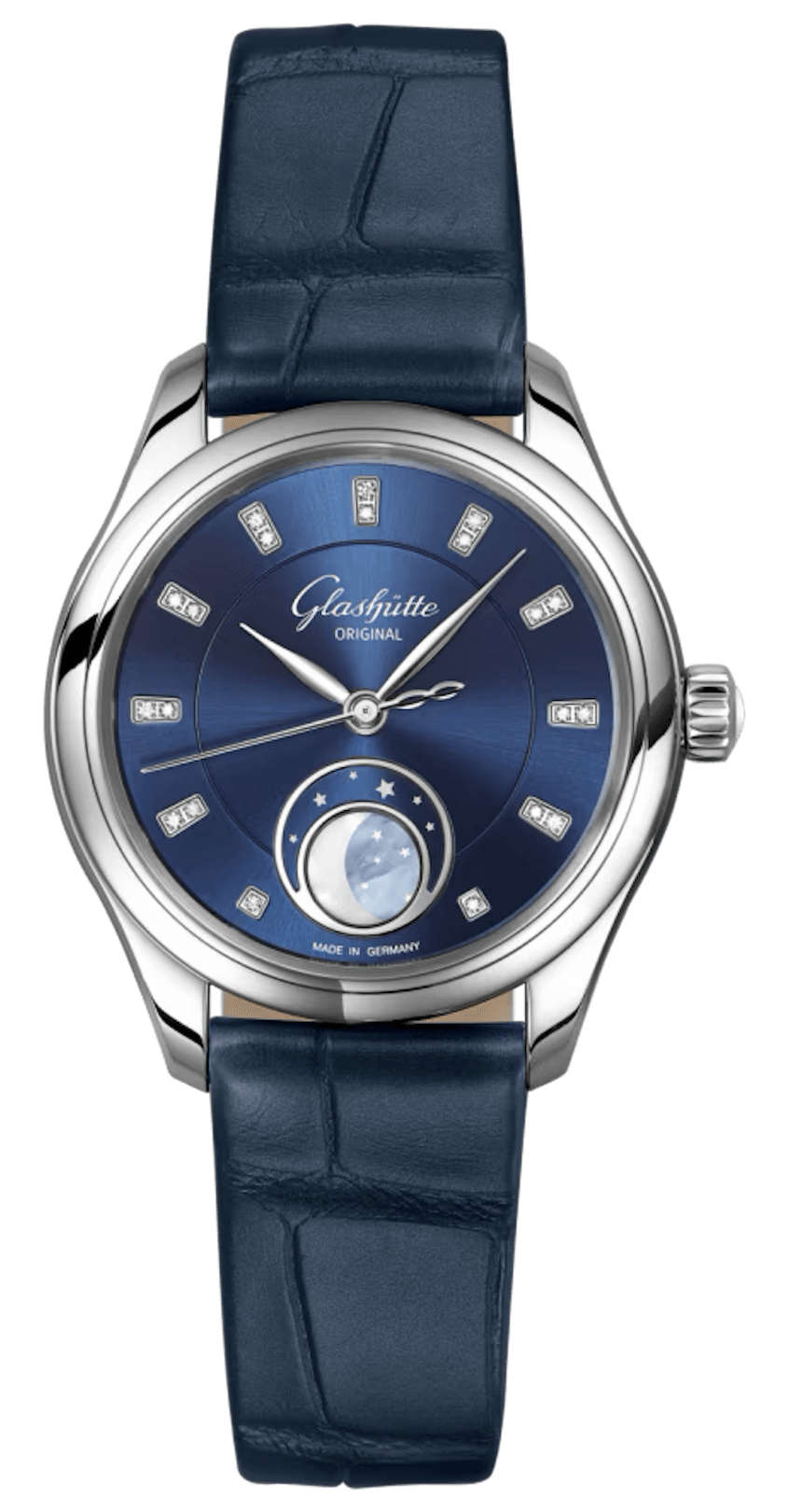 Glashütte Original Serenade Luna Steel Radiant Blue Alligator (1-35-14-03-02-04)
