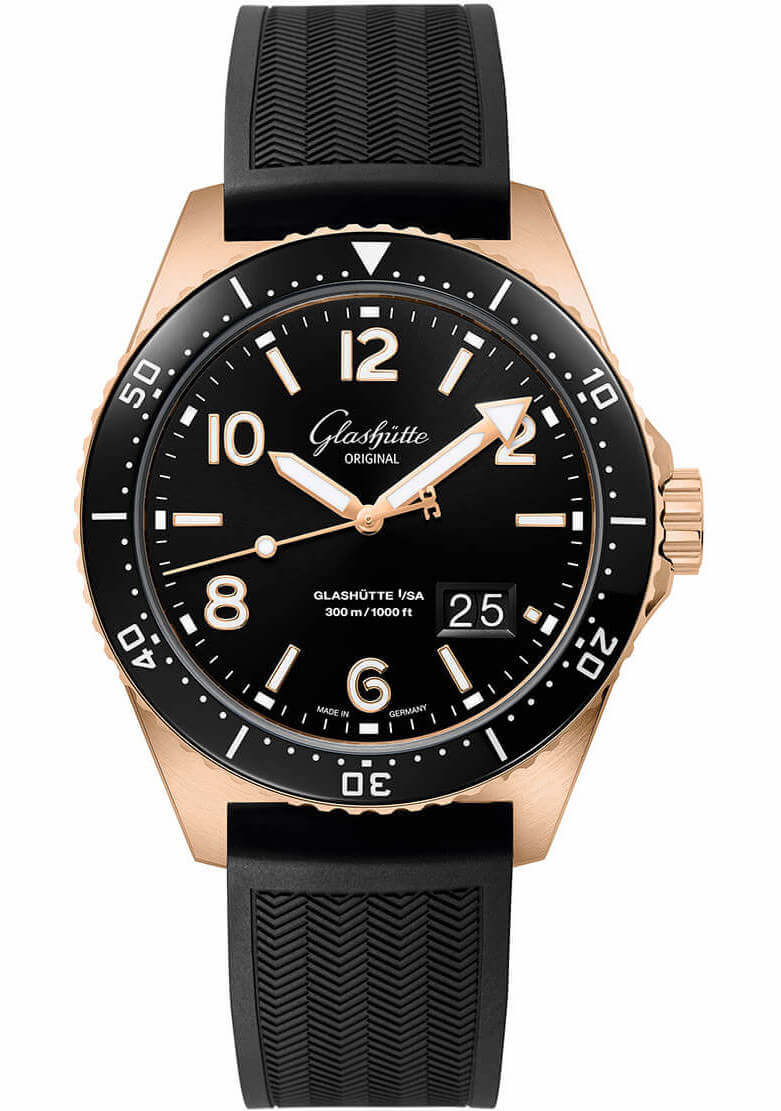 Glashütte Original Spezialist SeaQ Panorama Date Red Gold Rubber (1-36-13-03-90-33)
