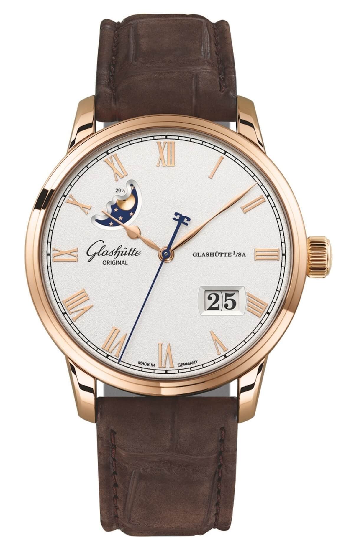 Glashütte Original Senator Excellence Panorama Date Moon Phase Red Gold Nubuk (1-36-24-02-05-62)
