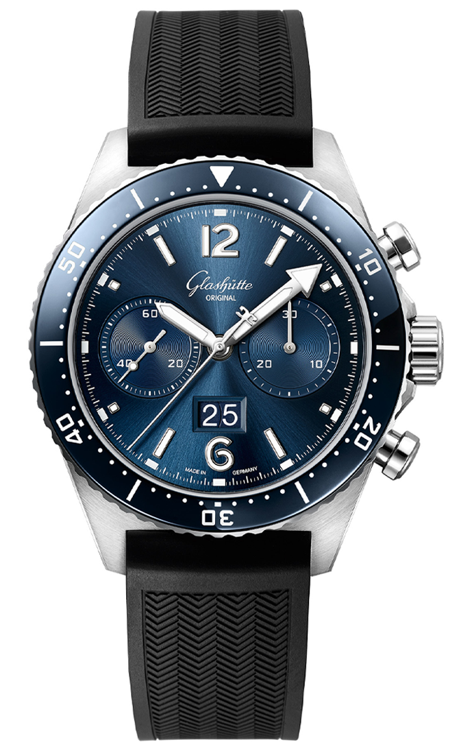 Glashütte Original Spezialist SeaQ Blue Dial Chronograph Steel Black Rubber (1-37-23-02-81-33)