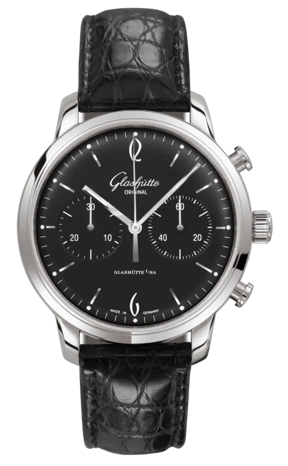 Glashütte Original Vintage Sixties Chronograph Black Alligator (1-39-34-02-22-04)