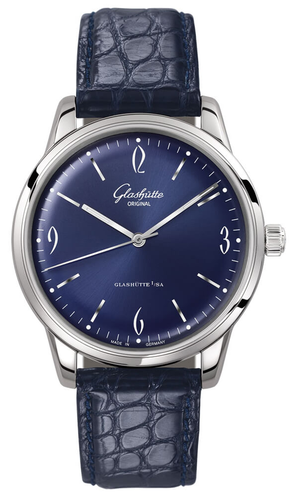 Glashütte Original Vintage Sixties Galvanized Blue Alligator (1-39-52-06-02-04)