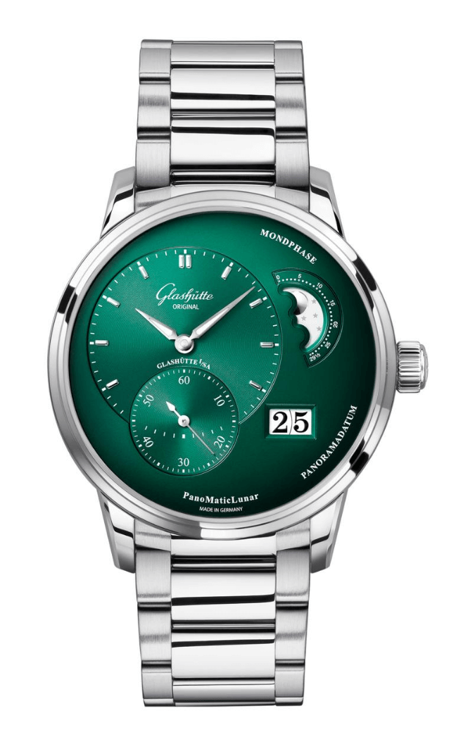 Glashütte Original PanoMaticLunar 40mm Steel Green Dial (1-90-02-13-32-70)