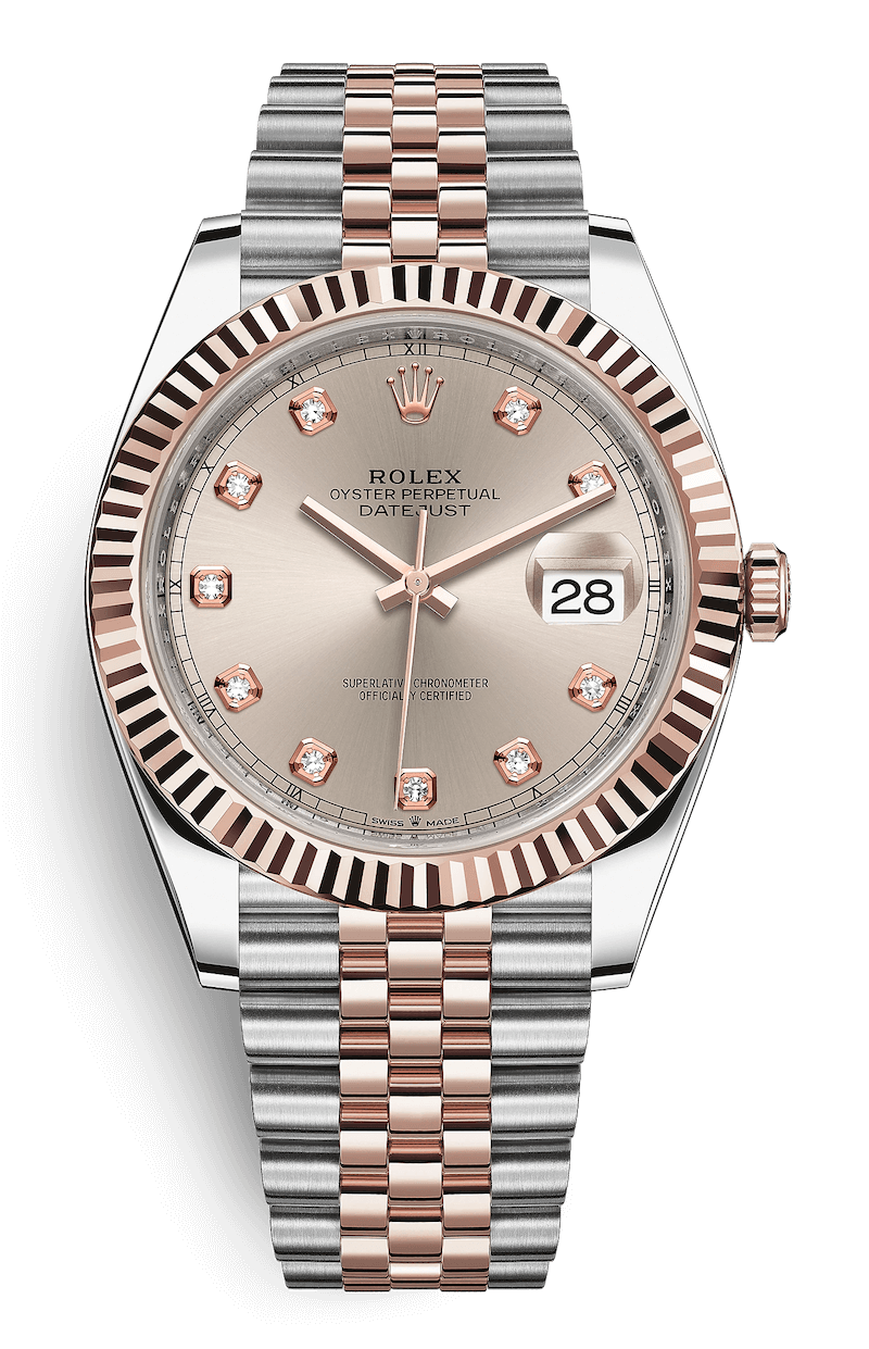 Rolex Datejust 41 Everose Rolesor Sundust Diamond Jubilee Men’s Watch (126331)