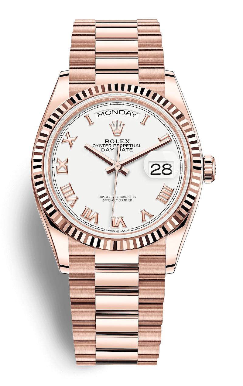 Rolex Day-Date 36 Everose Gold President Bracelet Unisex Watch (128235)