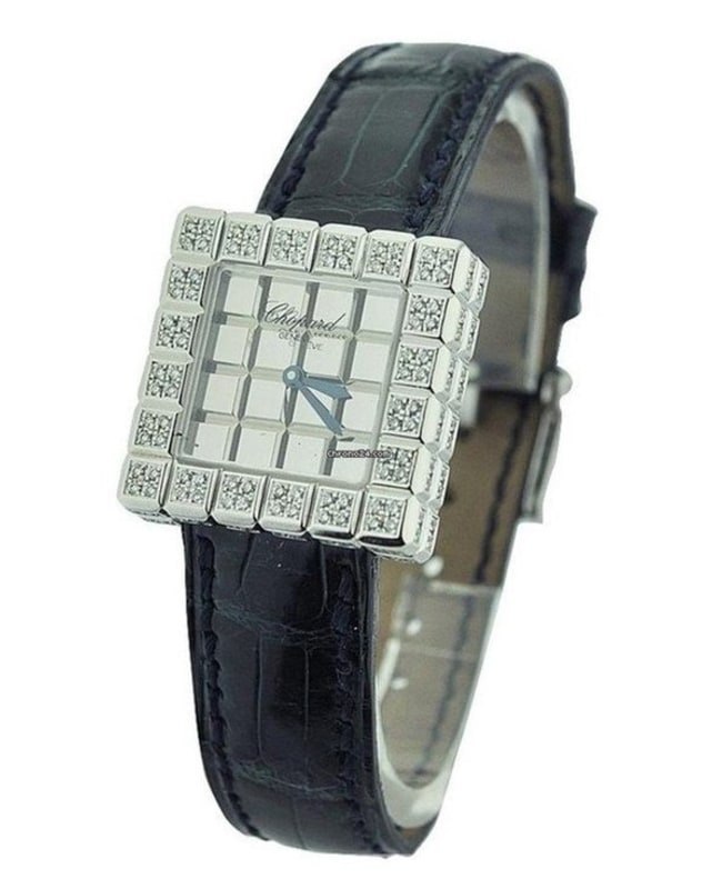 Chopard Ice Cube White Gold Diamond Bezel Mirror Dial Black Satin (REF. 136815/1001)