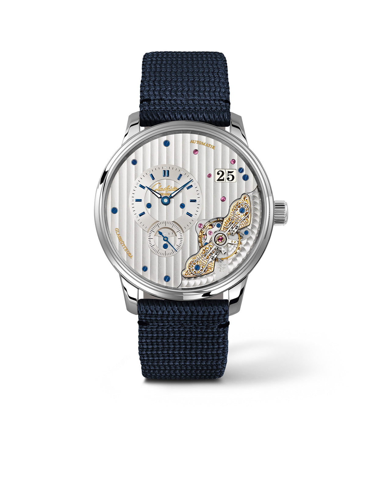 Glashütte Original PanoMaticInverse 42mm Grey Fabric Steel (1-91-02-02-02-64)