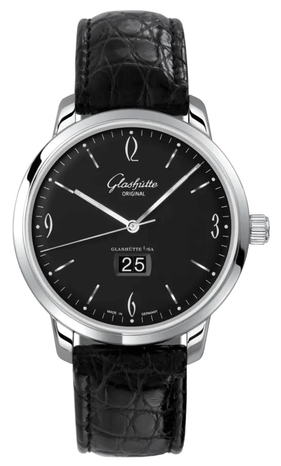 Glashütte Original Vintage Sixties Panorama Date Black Alligator (2-39-47-03-02-04)