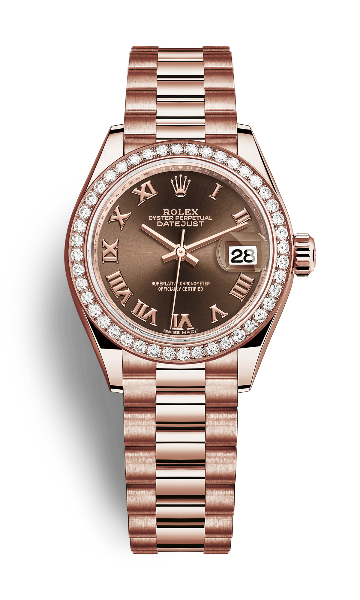 Rolex Lady-Datejust Rose Gold & Diamond 28mm Watch (279135)