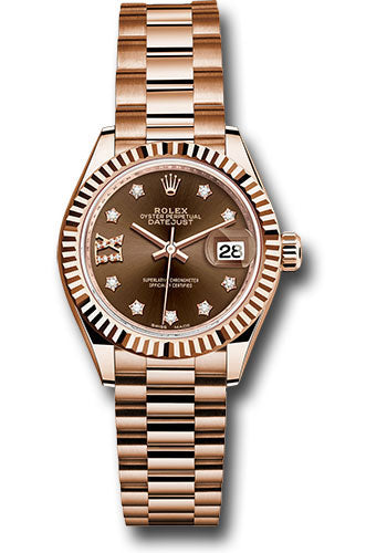 Rolex Lady-Datejust Rose Gold & Diamond 28mm Watch (279175)