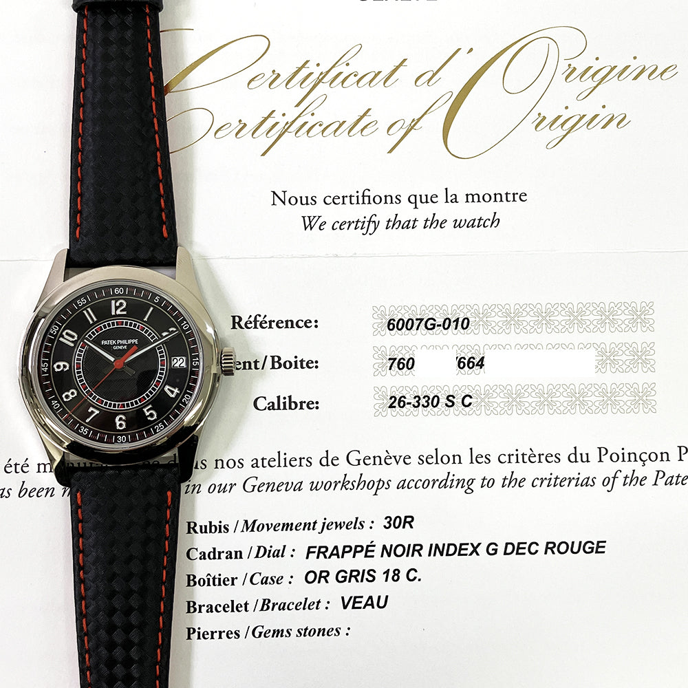 Patek Philippe Calatrava 40mm White Gold 6007G-010 – Carbon Fiber Dial