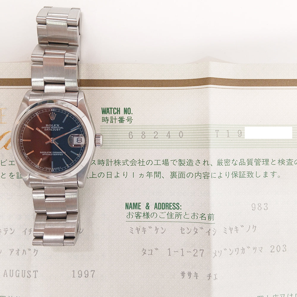 Rolex Datejust 31mm 68240 – Black Dial