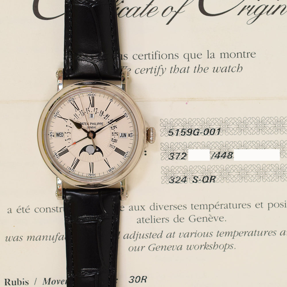 Patek Philippe Perpetual Calendar Retrograde 38mm 5159G-001 – White Roman Dial