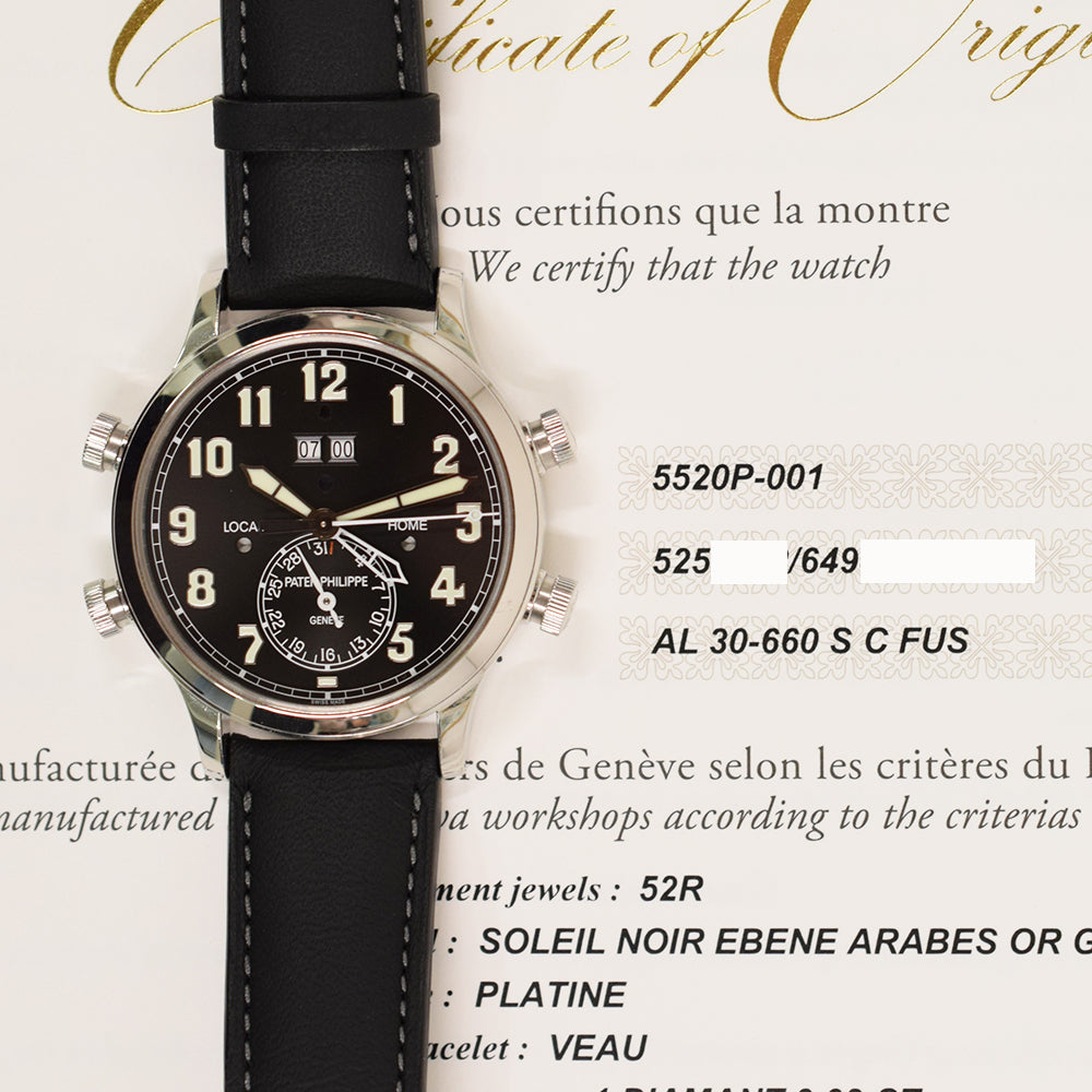 Patek Philippe Alarm Travel Time 43mm 5520P-001 – Black Dial