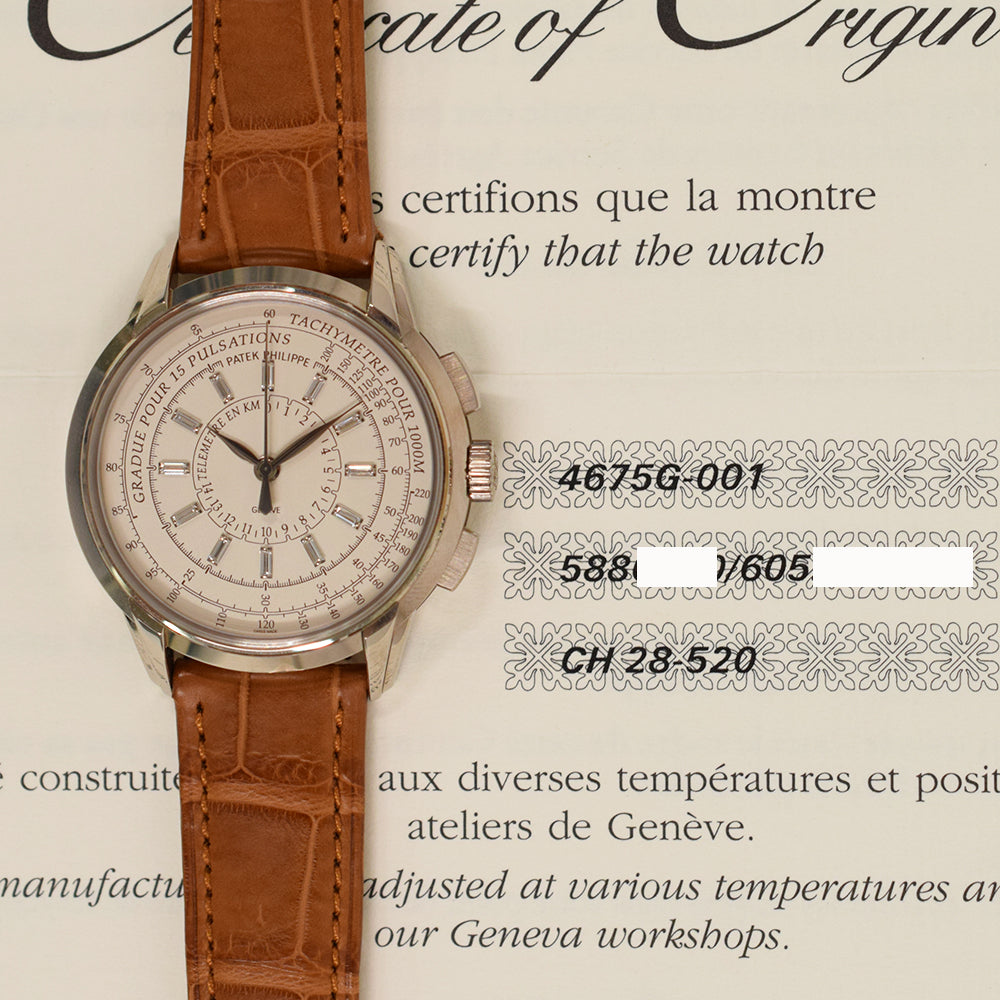 Patek Philippe Multi-Scale Chronograph 37mm 4675G-001 – Silver Diamond Dial