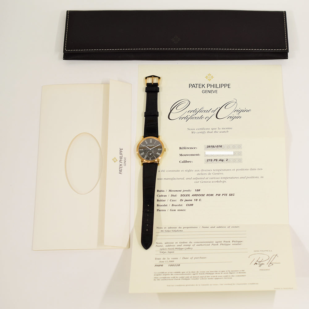 Patek Philippe Calatrava 33mm 3919J-016 – Black Roman Dial