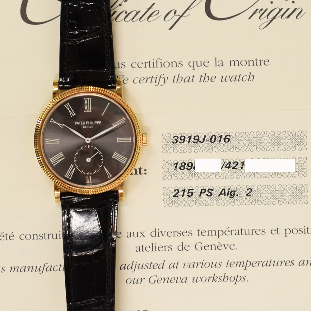 Patek Philippe Calatrava 33mm 3919J-016 – Black Roman Dial