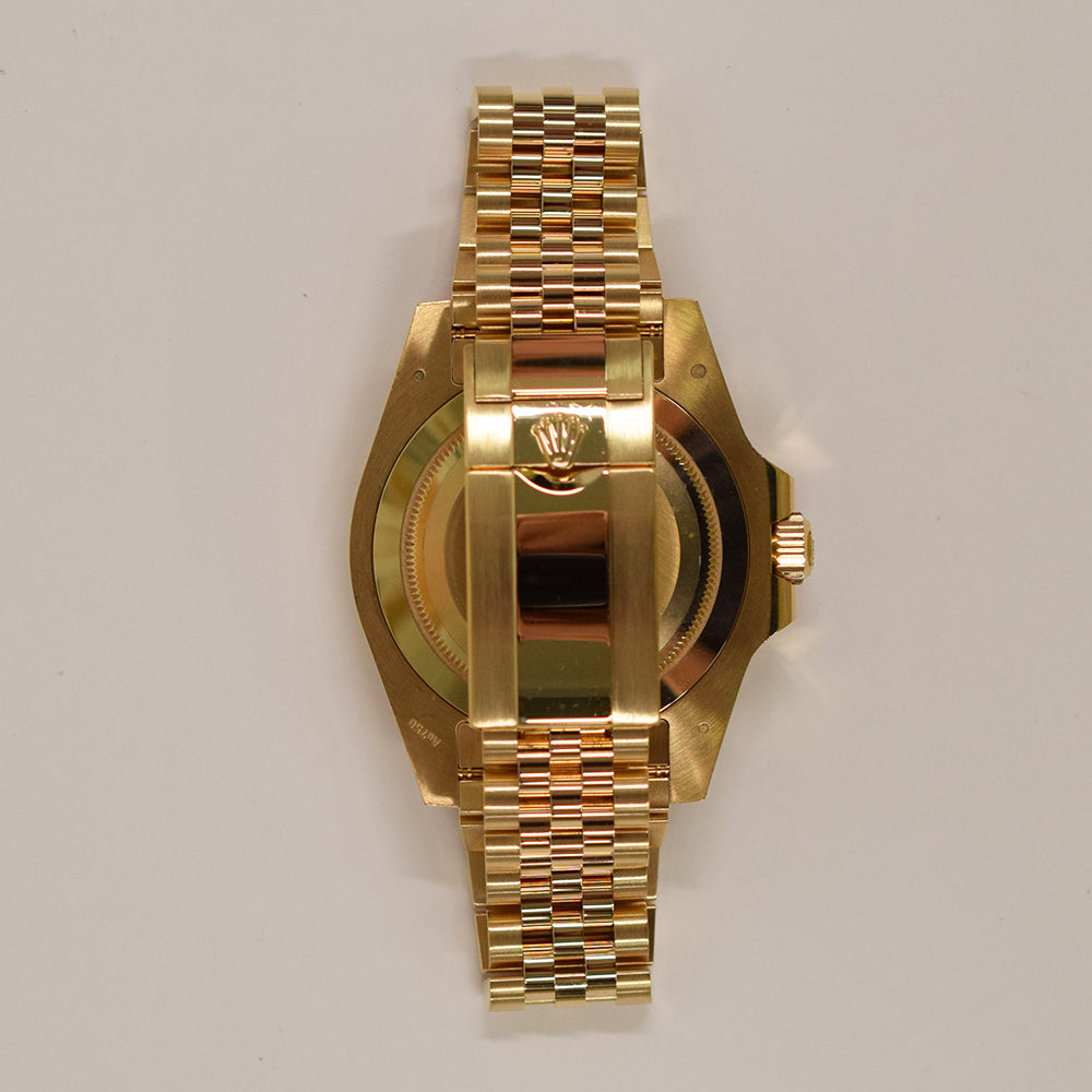 Rolex GMT-Master II 40mm Yellow Gold Grey Black Bezel 126718GRNR – Black Dial