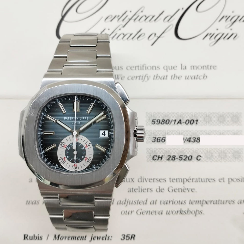 Patek Philippe Nautilus Flyback Chronograph 40.5mm 5980/1A-001 – Blue Dial
