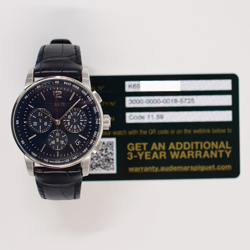 Audemars Piguet Code 11.59 Chronograph 41mm White Gold 26393BC.OO.A321CR.01 – Blue Dial
