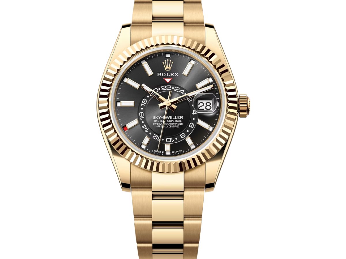 Rolex Sky-Dweller Intense Black Yellow Gold Oyster Men’s Watch (336938)