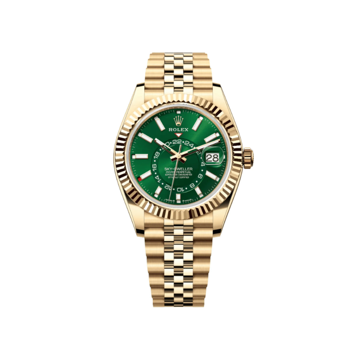 Rolex Sky-Dweller Bright Green Yellow Gold Jubilee Men’s Watch (336938)