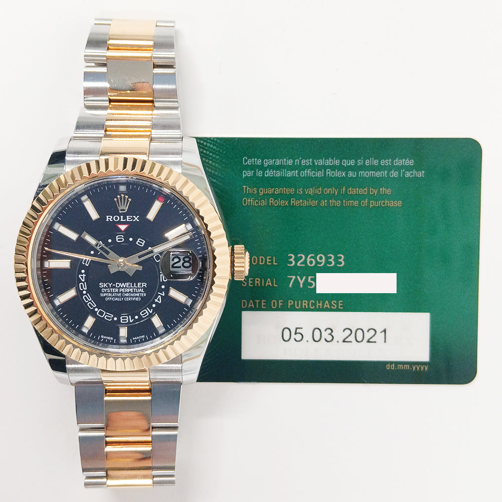 Rolex Sky-Dweller 42mm Steel and Yellow Gold 326933 – Black Dial