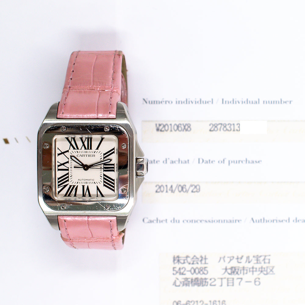 Cartier Santos 100 Medium Steel W20106X8 – Silver Roman Dial