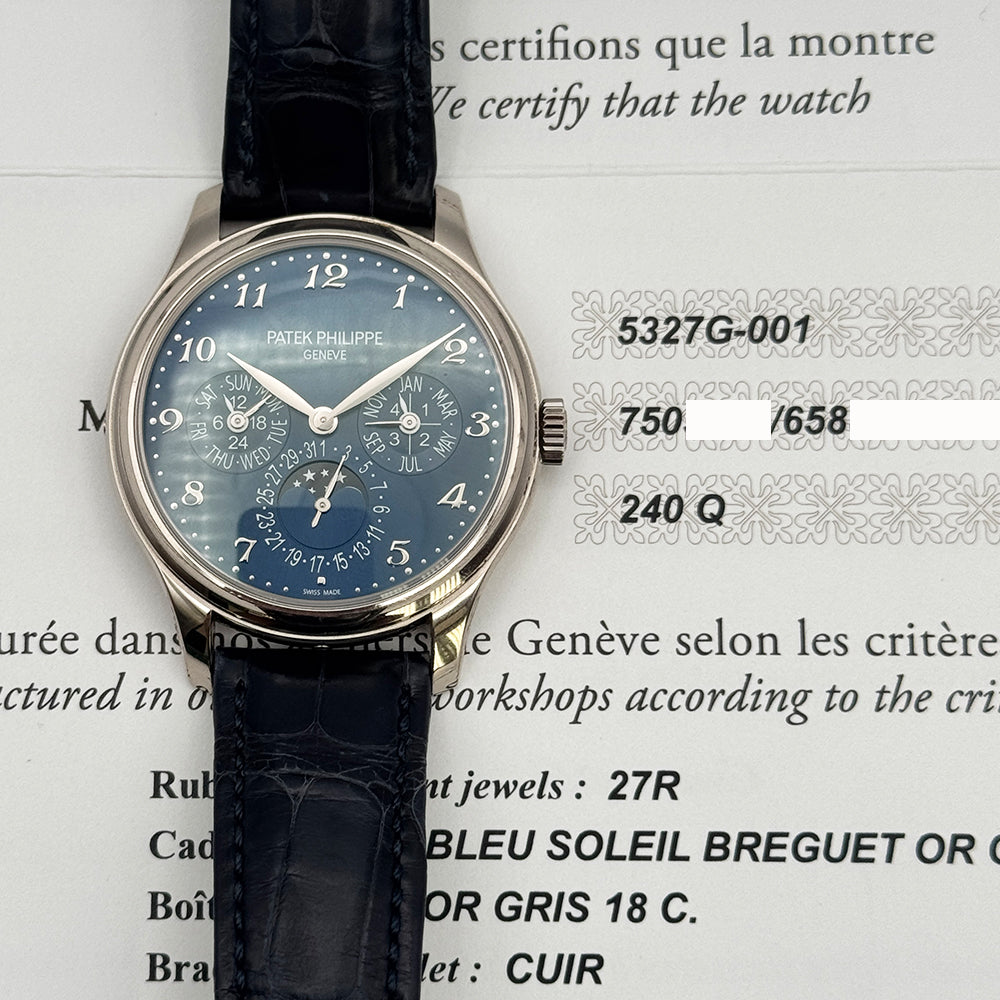 Patek Philippe Perpetual Calendar 39mm 5327G-001 – Blue Dial