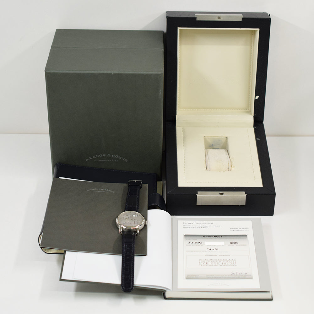 A. Lange & Söhne Lange 1 38.5mm Platinum 191.025 – Silver Roman Dial