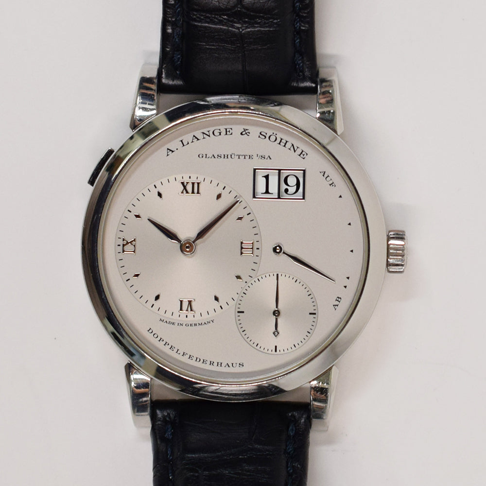 A. Lange & Söhne Lange 1 38.5mm Platinum 191.025 – Silver Roman Dial