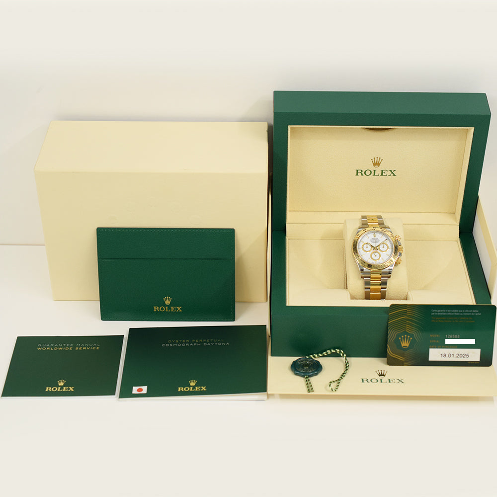 Rolex Cosmograph Daytona 40mm Steel and Yellow Gold 126503 – White Dial