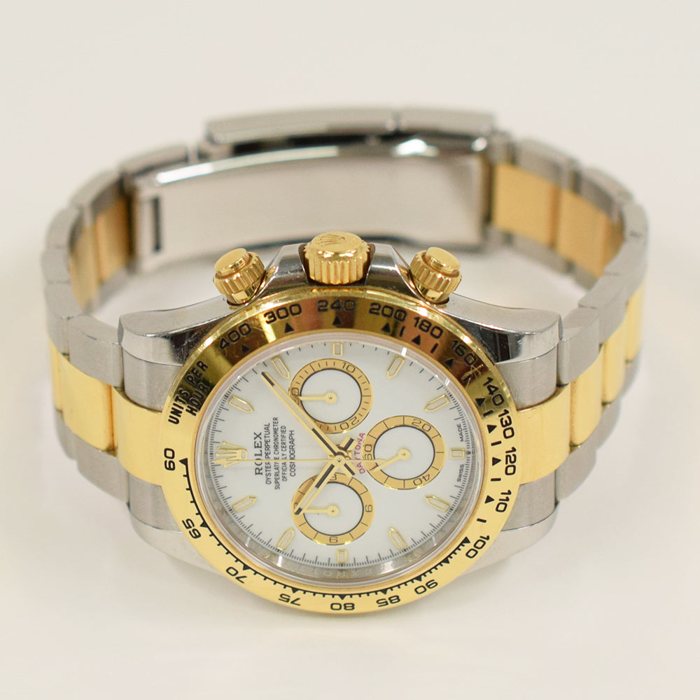 Rolex Cosmograph Daytona 40mm Steel and Yellow Gold 126503 – White Dial