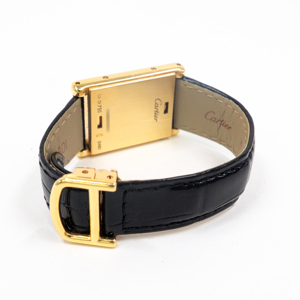 Cartier Tank Basculante Diamond Bezel Yellow Gold WA202251 – White Roman Dial