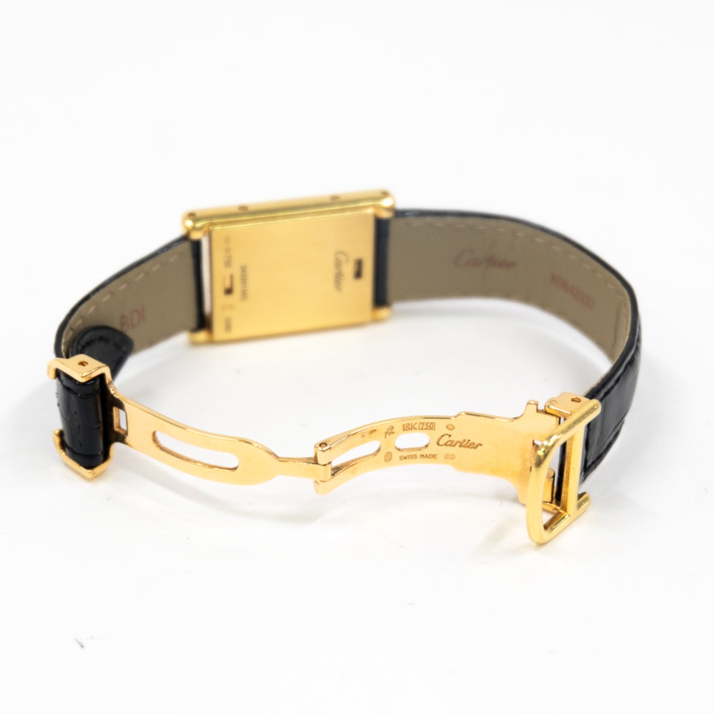 Cartier Tank Basculante Diamond Bezel Yellow Gold WA202251 – White Roman Dial