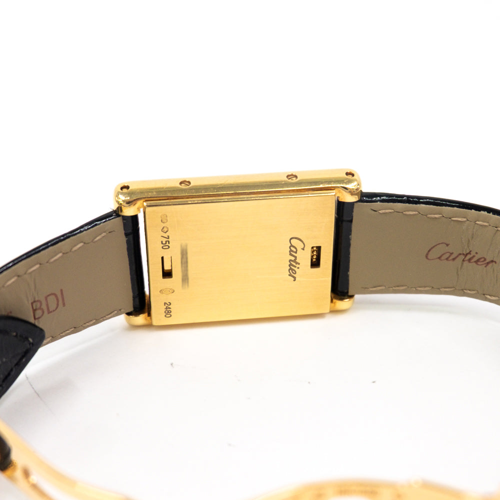 Cartier Tank Basculante Diamond Bezel Yellow Gold WA202251 – White Roman Dial