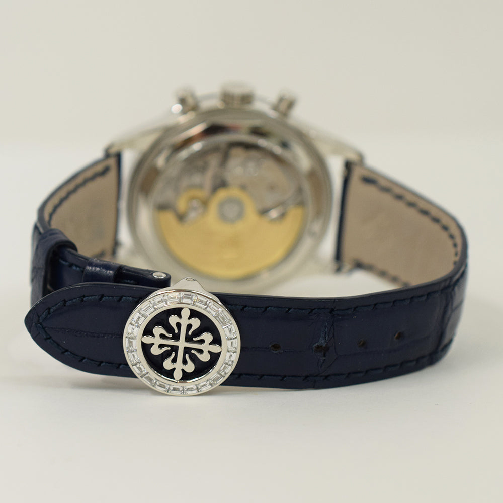 Patek Philippe Annual Calendar Chronograph 40.5mm 5961P-001 – Blue Baguette Diamond Dial