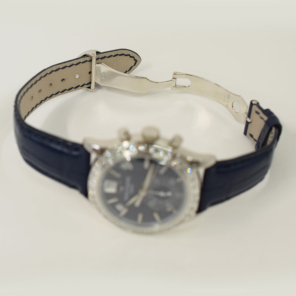 Patek Philippe Annual Calendar Chronograph 40.5mm 5961P-001 – Blue Baguette Diamond Dial