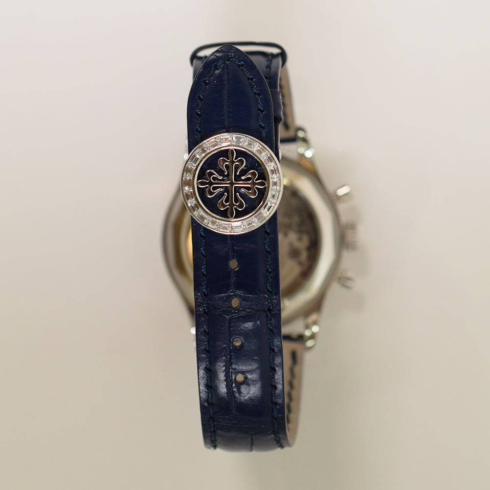 Patek Philippe Annual Calendar Chronograph 40.5mm 5961P-001 – Blue Baguette Diamond Dial