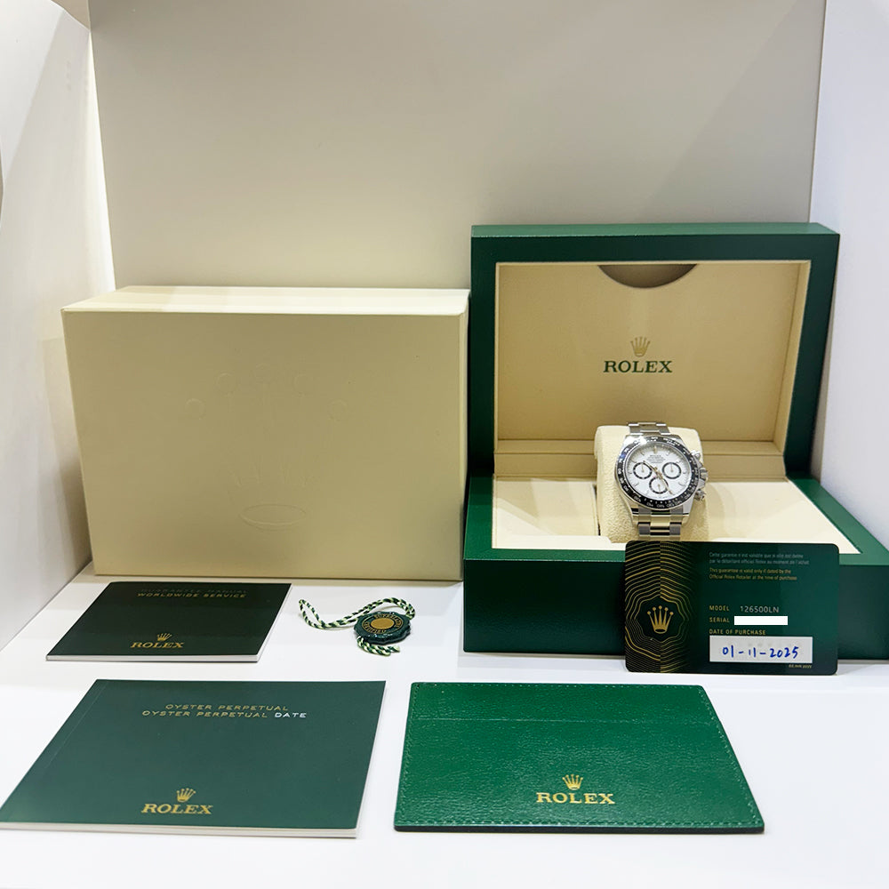 Rolex Cosmograph Daytona 40mm Steel Ceramic Bezel 126500LN – White Dial