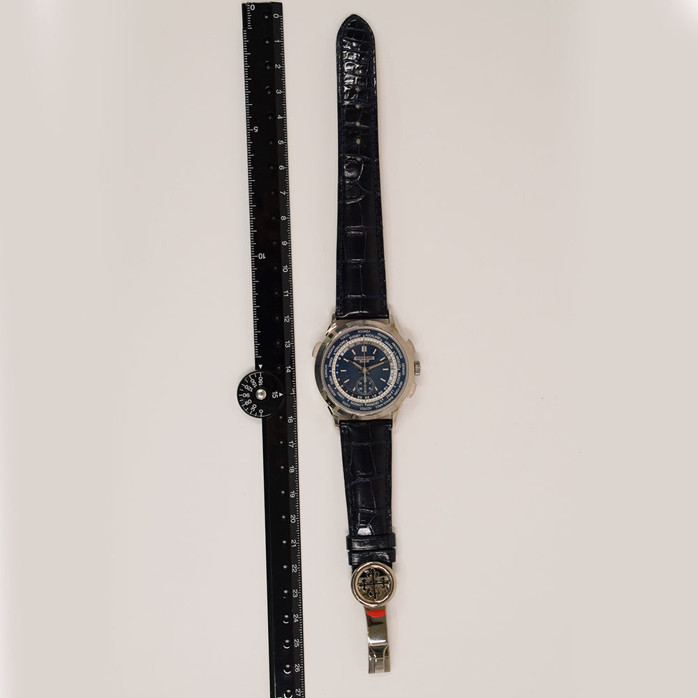 Patek Philippe World Time Flyback Chronograph 39.5mm 5930G-001 – Blue Dial
