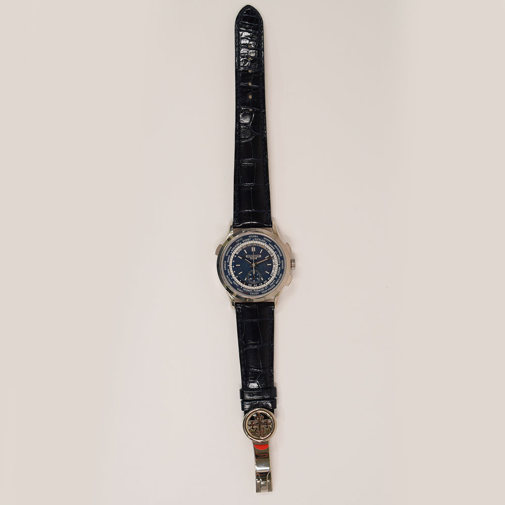 Patek Philippe World Time Flyback Chronograph 39.5mm 5930G-001 – Blue Dial
