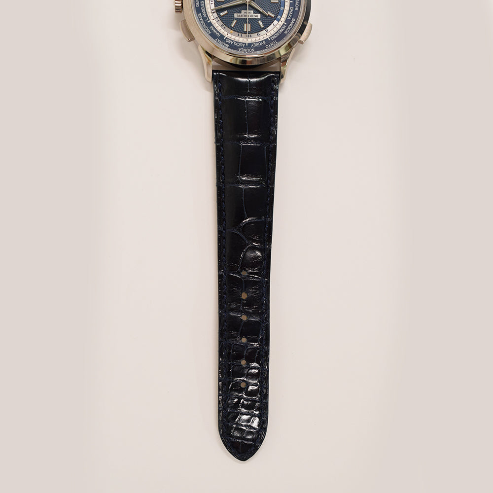 Patek Philippe World Time Flyback Chronograph 39.5mm 5930G-001 – Blue Dial