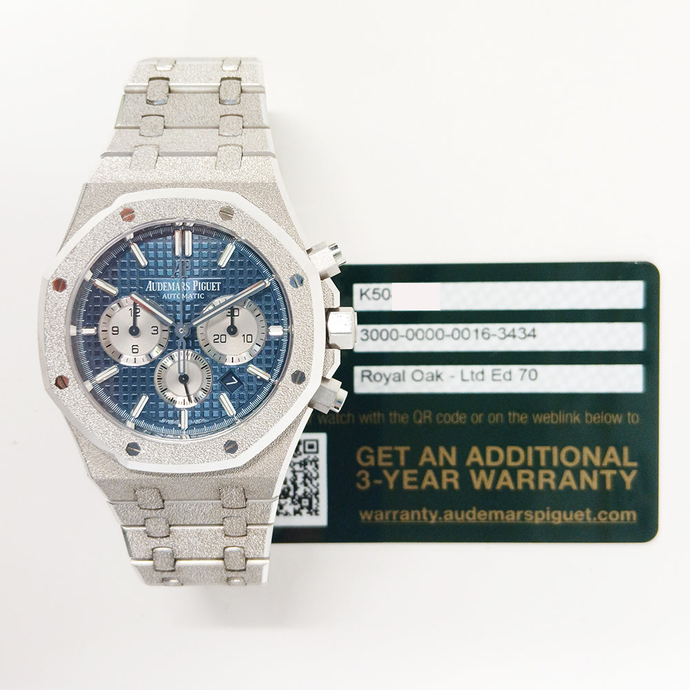 Audemars Piguet Royal Oak Frosted Gold Chronograph 41mm 26331BC.GG.1224BC.02 – Blue Dial