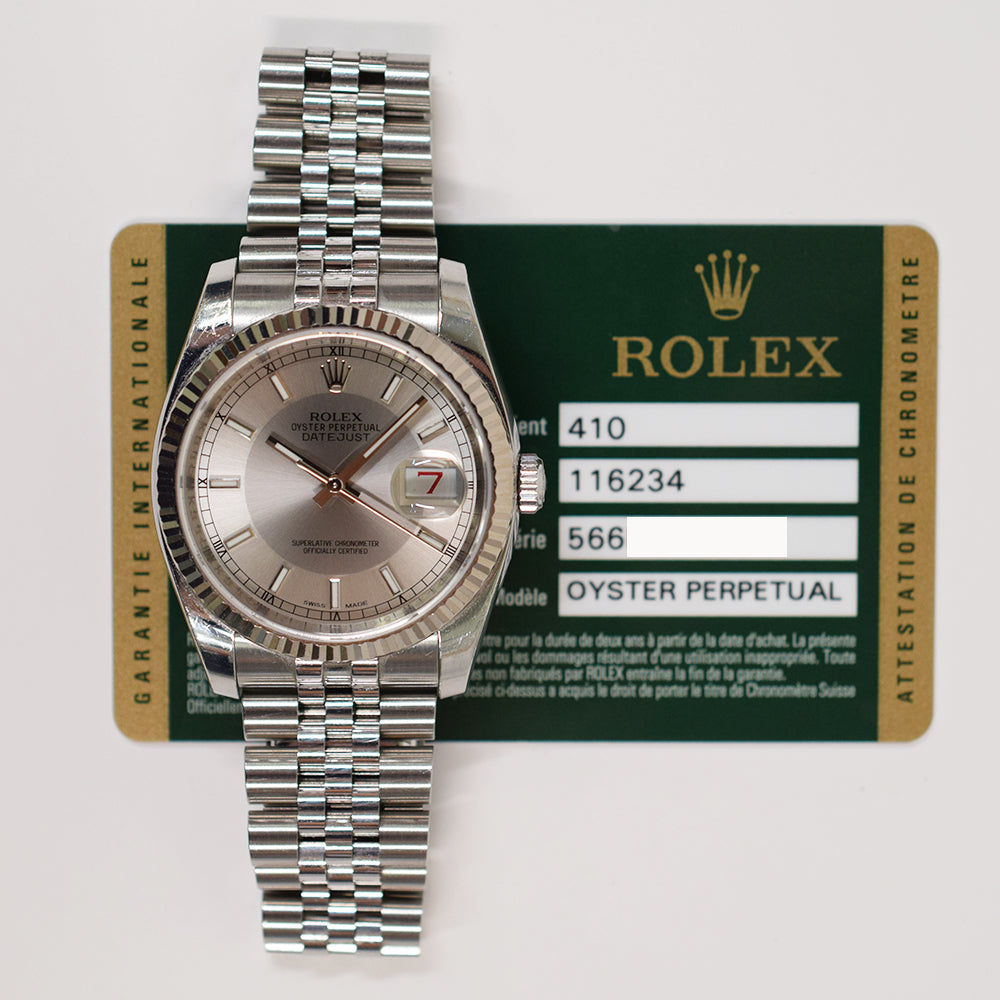 Rolex Datejust 36mm Steel and White Gold 126234 – Silver Dial
