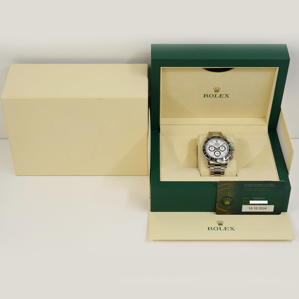 Rolex Cosmograph Daytona 40mm Steel Ceramic Bezel 126500LN – White Dial