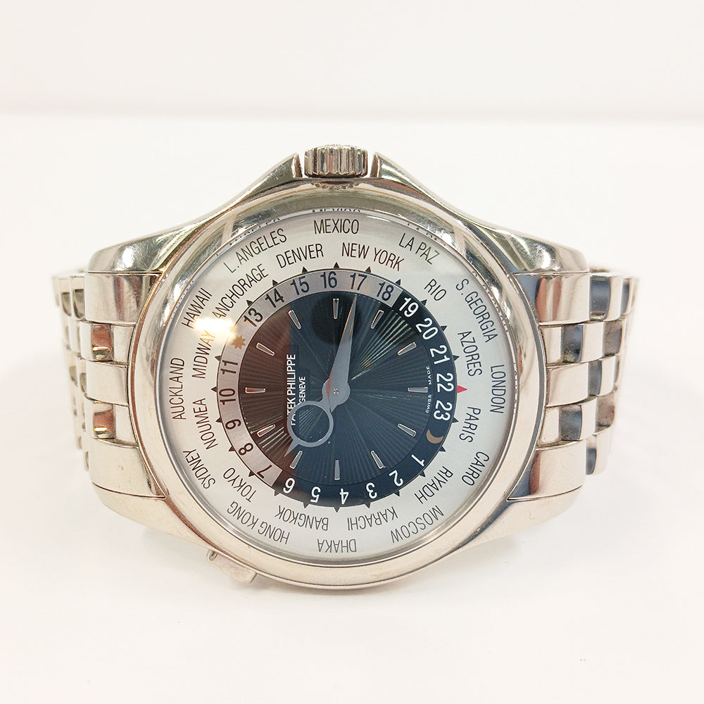 Patek Philippe World Time 39.5mm 5130/1G-011 – Sunburst Black with Gray Indices Dial