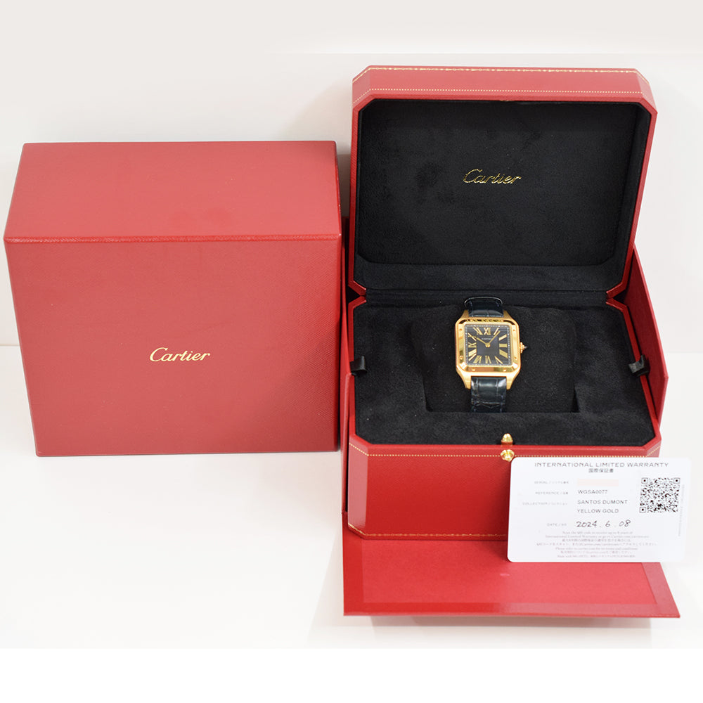 Cartier Santos-Dumont Large Yellow Gold WGSA0077 – Black Roman Dial
