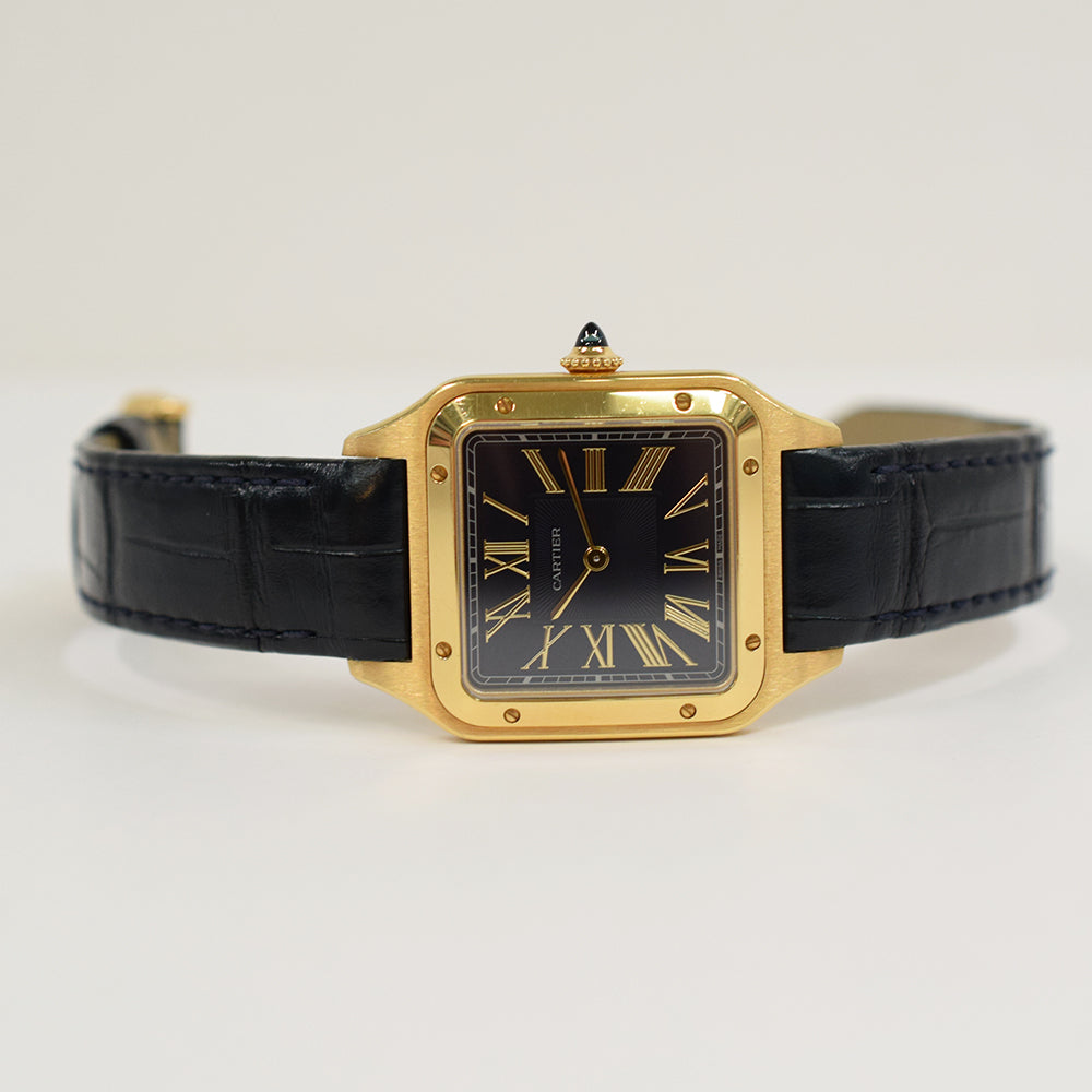 Cartier Santos-Dumont Large Yellow Gold WGSA0077 – Black Roman Dial